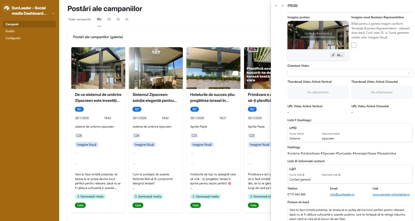 Dashboard Gallery View